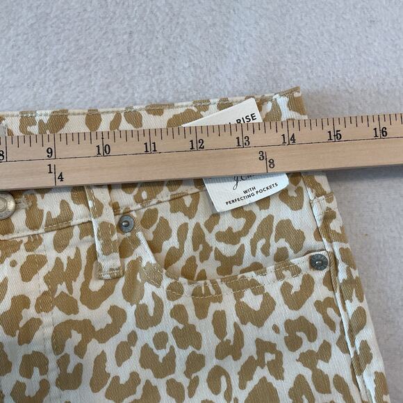 J Crew Jeans Pants Womens Size 28 Leopard Animal 10” High Rise Toothpick NEW - Picture 11 of 16